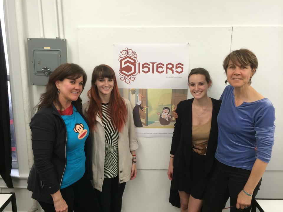 Chiara Ferrari and Kim Ferrari presenting their final thesis film, "Sisters" with Director Sherrie H. Sinclair and Associate Director Diana Coco-Russell